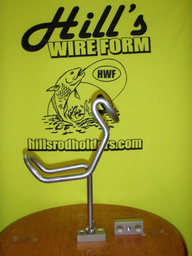 A metal wire form sitting on top of a table.