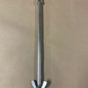 A metal pole with two arms and one leg.