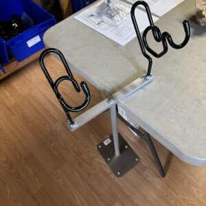 A table with two chairs and a desk