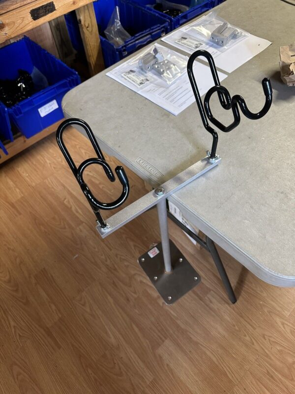 A table with two chairs and a desk