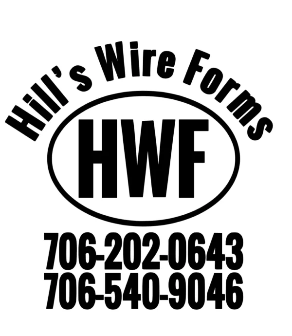 A black and white logo for hill 's wire forms.